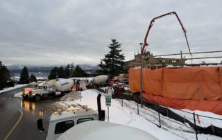 pouring concrete at Providence Living Place
